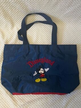 Vintage Disneyland Navy Mickey Tote Bag with Red Accents